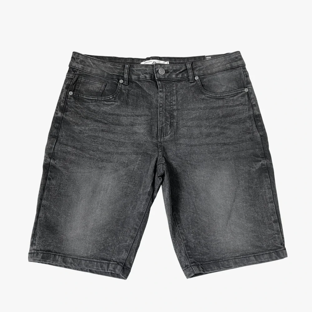 Refinery Republic Mens Black Denim Shorts Size 34 Faded 90s Grunge Skater NWT